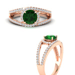 Load image into Gallery viewer, round-cut-emerald-halo-swirl-split-diamond-engagement-ring-in-rose-gold-FD11180RORGEMGR-NL-RG-GS.jpg
