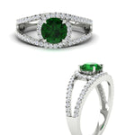 Load image into Gallery viewer, round-cut-emerald-halo-swirl-split-diamond-engagement-ring-in-white-gold-FD11180RORGEMGR-NL-WG-GS.jpg

