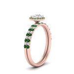 Load image into Gallery viewer, round-cut-emerald-halo-wedding-ring-set-in-rose-gold-FD8523ROGEMGR-NL-RG
