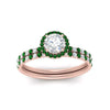 Load image into Gallery viewer, round-cut-emerald-halo-wedding-ring-set-in-rose-gold-FD8523ROGEMGR-NL-RG