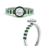 Load image into Gallery viewer, round-cut-emerald-halo-wedding-ring-set-in-white-gold-FD8523ROGEMGR-NL-WG
