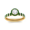 Load image into Gallery viewer, round-cut-emerald-halo-wedding-ring-set-in-yellow-gold-FD8523ROGEMGR-NL-YG