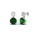 Load image into Gallery viewer, round-cut-emerald-stud-earrings-with-drop-design-in-white-gold-fdear11550rogemgrangle1-nl-wg.jpg?v=1769066477