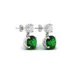 Load image into Gallery viewer, round-cut-emerald-stud-earrings-with-drop-design-in-white-gold-fdear11550rogemgrangle4-nl-wg.jpg?v=1769066477