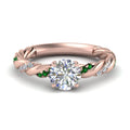 Thumbnail 45 - round-cut-emerald-twisted-vine-engagement-ring-in-rose-gold-FD9127RORGEMGR-NL-RG