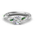 Thumbnail 17 - round-cut-emerald-twisted-vine-engagement-ring-in-white-gold-FD9127RORGEMGR-NL-WG