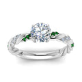 Thumbnail 19 - round-cut-emerald-twisted-vine-engagement-ring-in-white-gold-FD9127RORGEMGRANGLE5-NL-WG