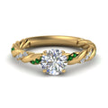Thumbnail 72 - round-cut-emerald-twisted-vine-engagement-ring-in-yellow-gold-FD9127RORGEMGR-NL-YG