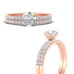 Load image into Gallery viewer, round-cut-french-pave-diamond-wedding-ring-set-in-rose-gold-FD11408ROANGLE3-NL-RG?v=1763104332