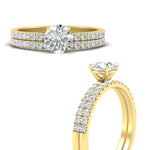 Load image into Gallery viewer, round-cut-french-pave-diamond-wedding-ring-set-in-yellow-gold-FD11408ROANGLE3-NL-YG_c78abdf6-eb92-4436-912d-6bba28cd123b?v=1763104469
