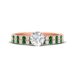 Load image into Gallery viewer, round-cut-french-pave-emerald-wedding-ring-set-in-rose-gold-FD11408ROGEMGR-NL-RG?v=1763104331
