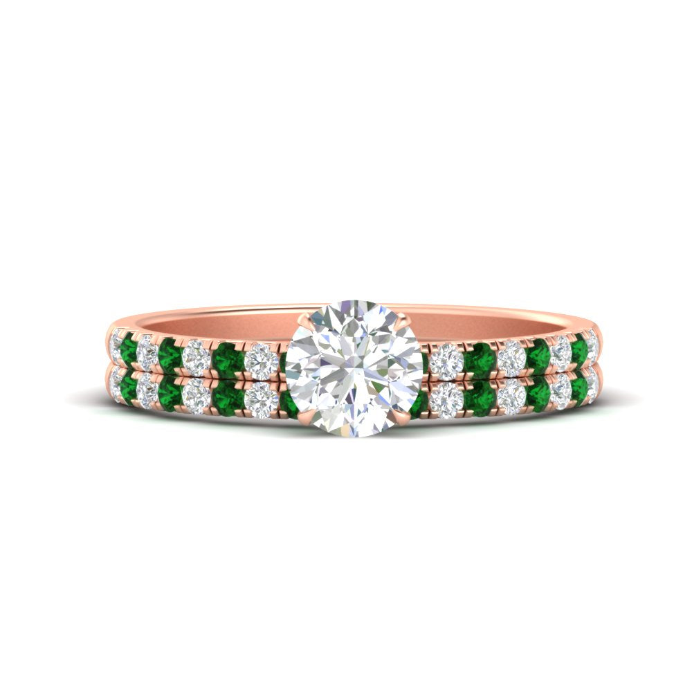 round-cut-french-pave-emerald-wedding-ring-set-in-rose-gold-FD11408ROGEMGR-NL-RG?v=1763104331