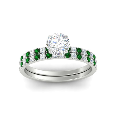 round-cut-french-pave-emerald-wedding-ring-set-in-white-gold-FD11408ROGEMGRANGLE5-NL-WG?v=1763104331