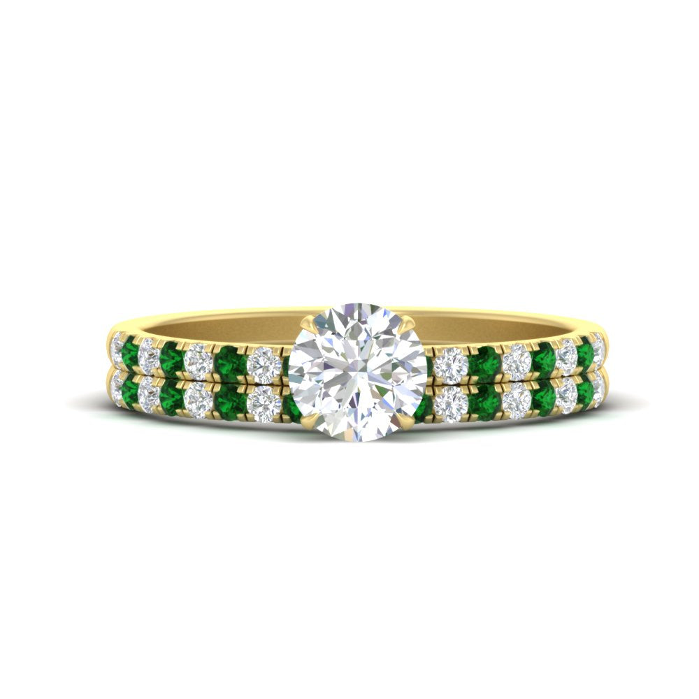 round-cut-french-pave-emerald-wedding-ring-set-in-yellow-gold-FD11408ROGEMGR-NL-YG?v=1763104332