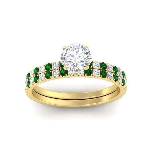 round-cut-french-pave-emerald-wedding-ring-set-in-yellow-gold-FD11408ROGEMGRANGLE5-NL-YG?v=1763104331