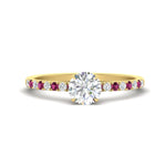 Load image into Gallery viewer, round-cut-french-pave-pink-sapphire-engagement-ring-in-yellow-gold-FD11408RORGSADRPI-NL-YG_a830407d-2c69-4a3d-9b0a-3728c4b37c6c?v=1762849893

