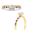 Load image into Gallery viewer, round-cut-french-pave-pink-sapphire-engagement-ring-in-yellow-gold-FD11408RORGSADRPIANGLE3-NL-YG_5c930045-c51c-42e1-bb41-50af344ab3e8?v=1762849893