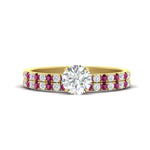 Load image into Gallery viewer, round-cut-french-pave-pink-sapphire-wedding-ring-set-in-yellow-gold-FD11408ROGSADRPI-NL-YG?v=1763104331