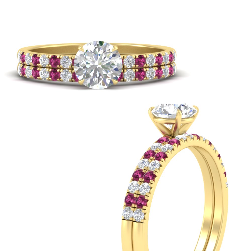 round-cut-french-pave-pink-sapphire-wedding-ring-set-in-yellow-gold-FD11408ROGSADRPIANGLE3-NL-YG_2d7ecd1b-d819-4ead-93d4-cb84c4aac655?v=1763104469
