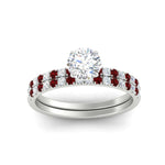 Load image into Gallery viewer, round-cut-french-pave-ruby-wedding-ring-set-in-white-gold-FD11408ROGRUDRANGLE5-NL-WG_9867652c-d06b-4a36-ad3f-d9a433e1451b?v=1763104469
