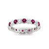 Load image into Gallery viewer, round-cut-full-eternity-1.60-carat-diamond-and-pink-sapphire-wedding-band-in-white-gold-FD8072ROBGSADRPIANGLE5-1.61CT-NL-WG?v=1751956607