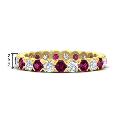round-cut-full-eternity-1.60-carat-diamond-and-pink-sapphire-wedding-band-in-yellow-gold-FD8072ROBGSADRPI-1.61CT-NL-YG-HW?v=1751956609