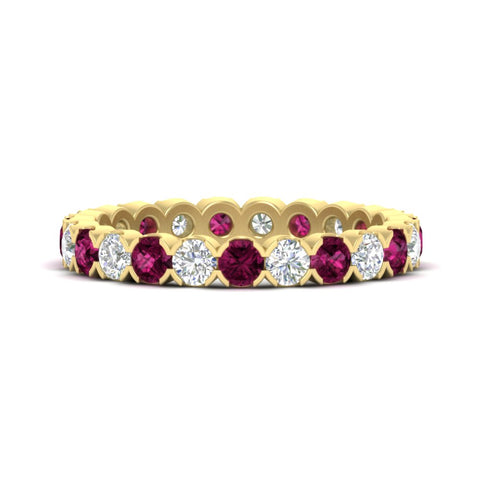 round-cut-full-eternity-1.60-carat-diamond-and-pink-sapphire-wedding-band-in-yellow-gold-FD8072ROBGSADRPI-1.61CT-NL-YG?v=1751956609
