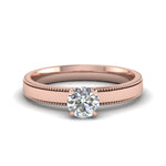 Load image into Gallery viewer, Single Stone Milgrain Engagement Ring
