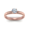 Load image into Gallery viewer, round-cut-glossy-milgrain-single-stone-anniversary-diamond-ring-in-14K-rose-gold-FD-ENR8985RORANGLE5-NL-RG