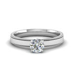 Load image into Gallery viewer, Single Stone Milgrain Engagement Ring
