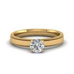 Load image into Gallery viewer, Single Stone Milgrain Engagement Ring
