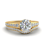 Load image into Gallery viewer, round-cut-graduated-channel-diamond-wedding-set-in-FD122866RO-NL-YG

