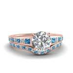 Load image into Gallery viewer, round-cut-graduated-channel-diamond-wedding-set-with-blue-topaz-in-FD122866ROGICBLTO-NL-RG
