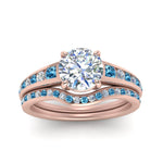 Load image into Gallery viewer, round-cut-graduated-channel-diamond-wedding-set-with-blue-topaz-in-FD122866ROGICBLTO-NL-RG
