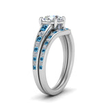 Load image into Gallery viewer, round-cut-graduated-channel-diamond-wedding-set-with-blue-topaz-in-FD122866ROGICBLTO-NL-WG
