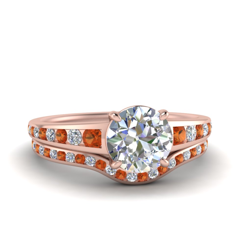 round-cut-graduated-channel-diamond-wedding-set-with-orange-sapphire-in-FD122866ROGSAOR-NL-RG