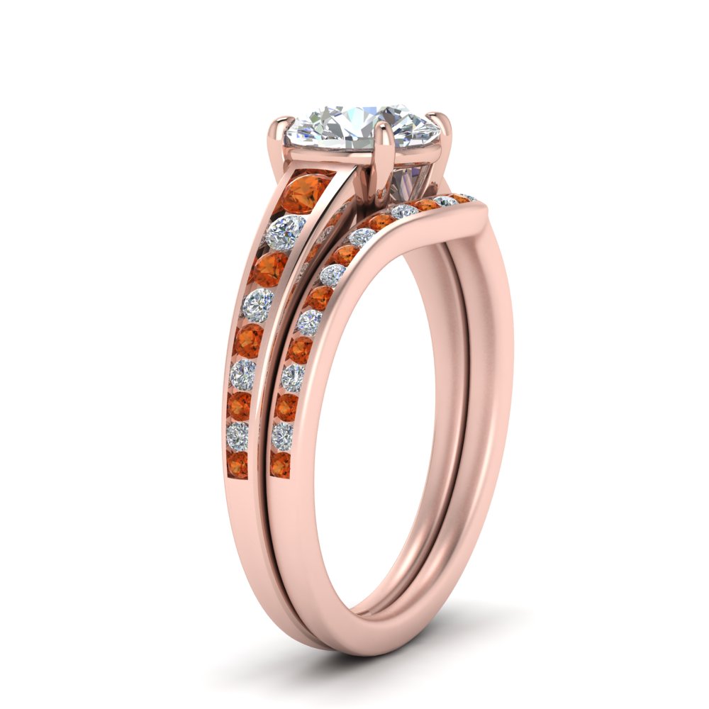 round-cut-graduated-channel-diamond-wedding-set-with-orange-sapphire-in-FD122866ROGSAOR-NL-RG