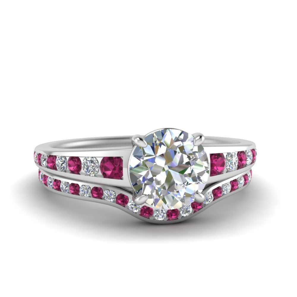 round-cut-graduated-channel-diamond-wedding-set-with-pink-sapphire-in-FD122866ROGSADRPI-NL-WG