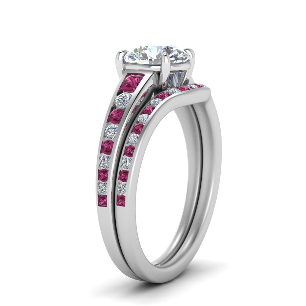 round-cut-graduated-channel-diamond-wedding-set-with-pink-sapphire-in-FD122866ROGSADRPI-NL-WG