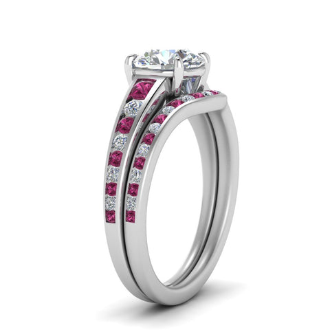 round-cut-graduated-channel-diamond-wedding-set-with-pink-sapphire-in-FD122866ROGSADRPI-NL-WG