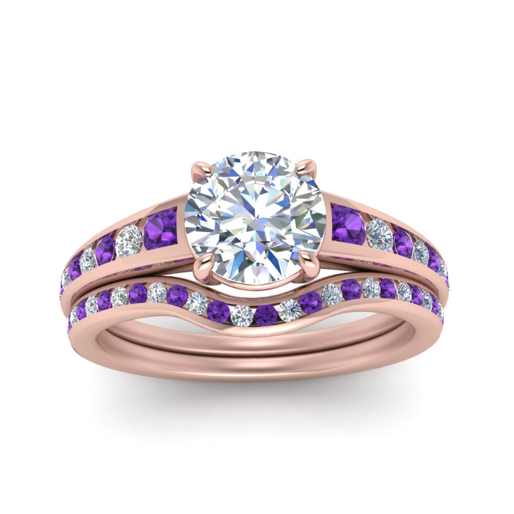 round-cut-graduated-channel-diamond-wedding-set-with-purple-topaz-in-FD122866ROGVITO-NL-RG