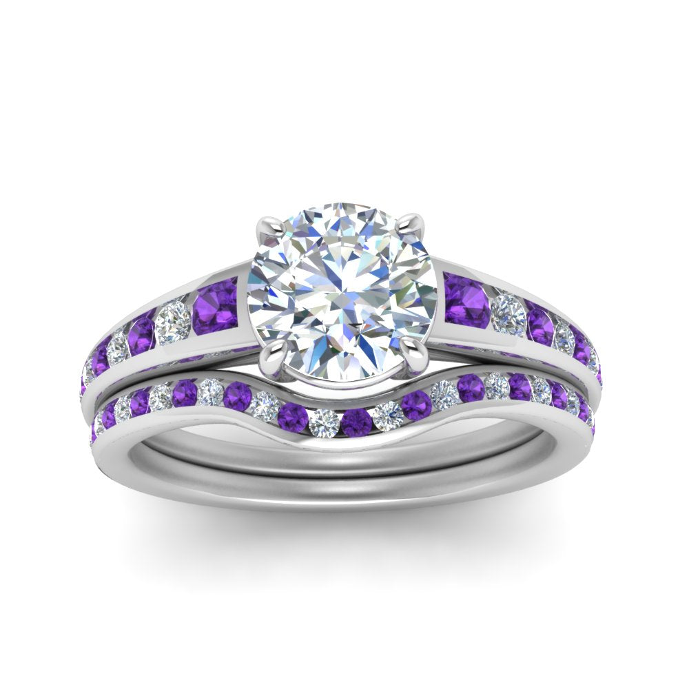 round-cut-graduated-channel-diamond-wedding-set-with-purple-topaz-in-FD122866ROGVITO-NL-WG