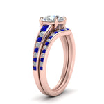 Load image into Gallery viewer, round-cut-graduated-channel-diamond-wedding-set-with-sapphire-in-FD122866ROGSABL-NL-RG

