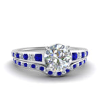 Load image into Gallery viewer, round-cut-graduated-channel-diamond-wedding-set-with-sapphire-in-FD122866ROGSABL-NL-WG
