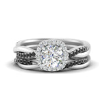 Load image into Gallery viewer, round-cut-halo-black-diamond-infinity-bridal-set-in-white-gold-FD9212ROGBLACK-NL-WG-B2.jpg