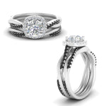 Load image into Gallery viewer, round-cut-halo-black-diamond-infinity-bridal-set-in-white-gold-FD9212ROGBLACK-NL-WG-B2.jpg
