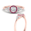 Load image into Gallery viewer, round-cut-halo-cluster-accent-pink-sapphire-engagement-ring-in-rose-gold-FD10512RORGSADRPIANGLE3-NL-RG.jpg?v=1770117321