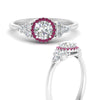Load image into Gallery viewer, round-cut-halo-cluster-accent-pink-sapphire-engagement-ring-in-white-gold-FD10512RORGSADRPIANGLE3-NL-WG.jpg?v=1770117321