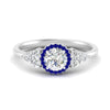 Load image into Gallery viewer, round-cut-halo-cluster-accent-sapphire-engagement-ring-in-white-gold-FD10512RORGSABL-NL-WG.jpg?v=1770117322