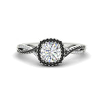 Load image into Gallery viewer, round-cut-halo-diamond-engagement-ring-with-black-diamond-in-FD11140RORGBLACKANGLE3-NL-WG
